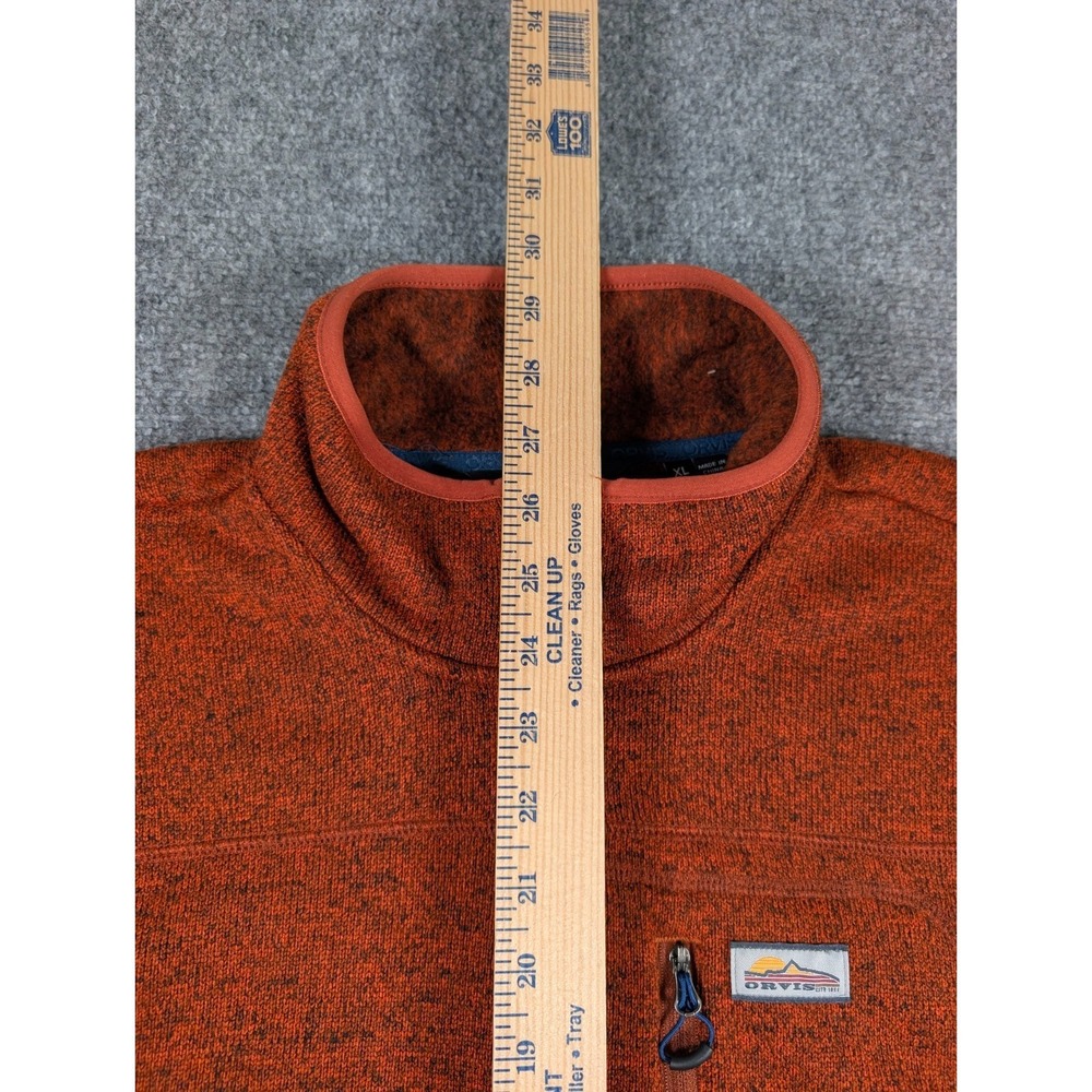 Orvis R65 Sweater Fleece Vest Mens XL Sunrise Red Orange Full Zip - Picture 5 of 12